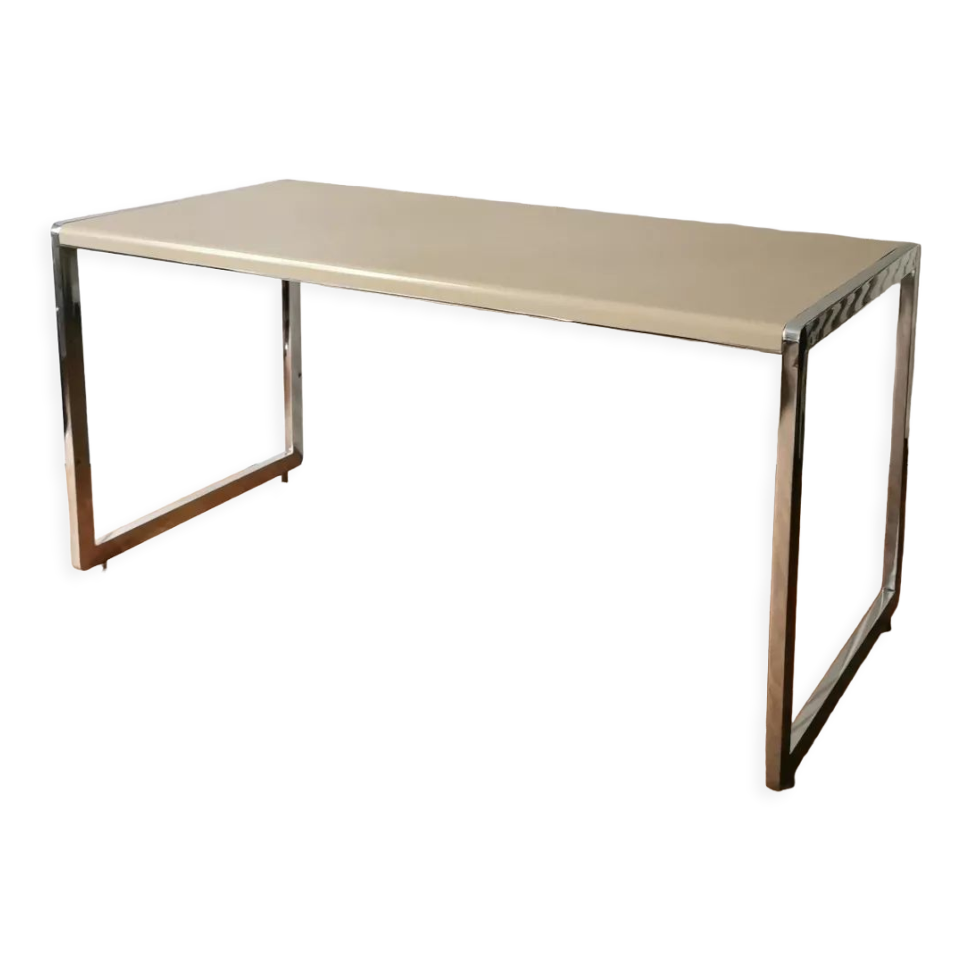 Desk / Table in chrome and lacquered metal, 1970