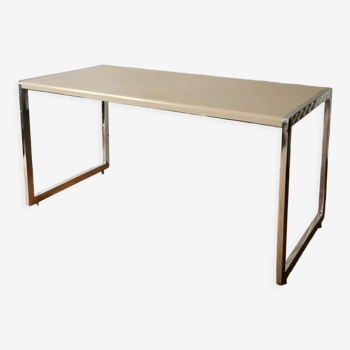 Desk / Table in chrome and lacquered metal, 1970