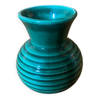 Green ceramic vase