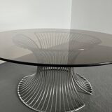 Table basse en verre fumé, années 1980