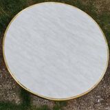 Antique bistro table with marble-decorated top