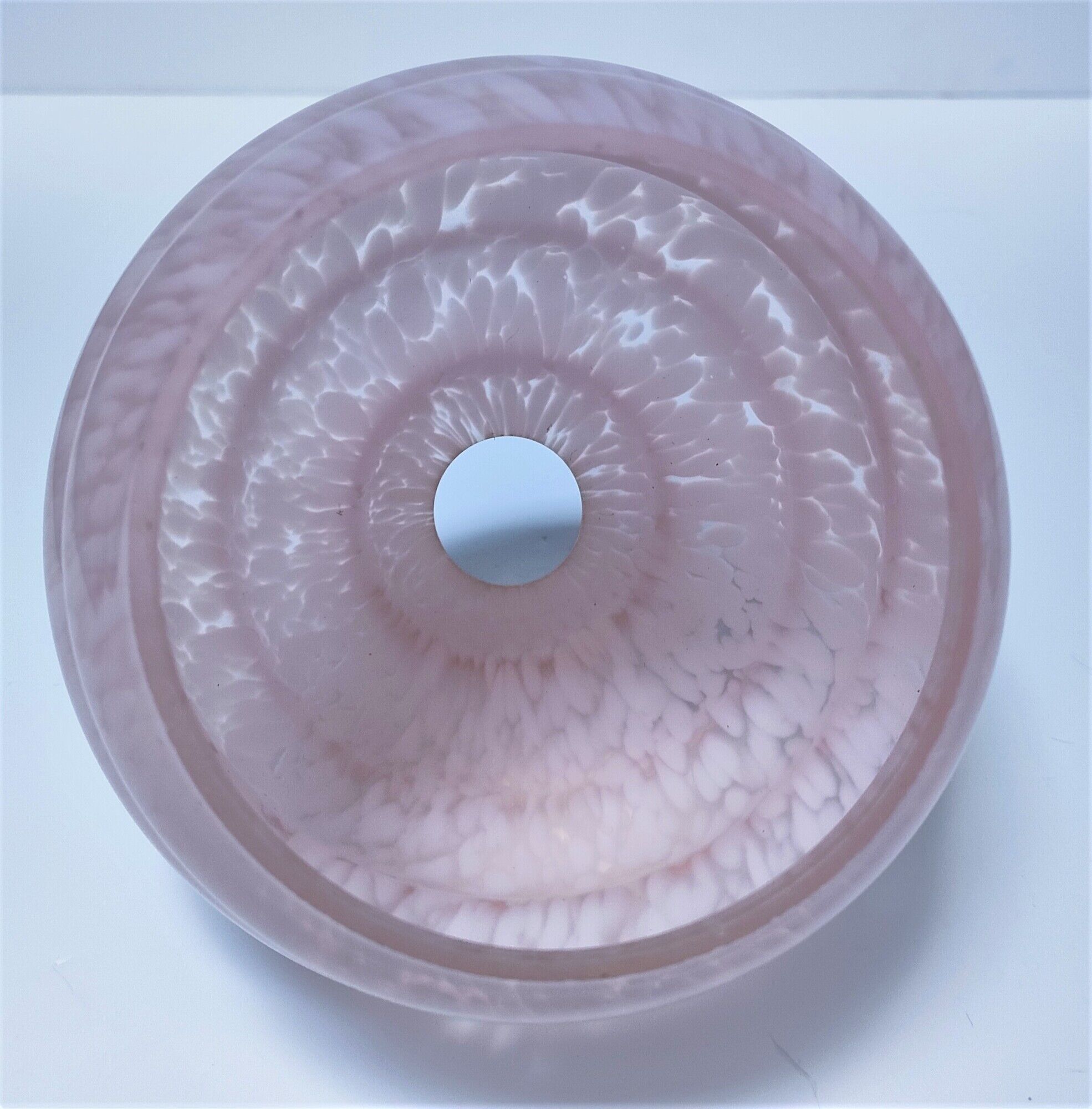 Art Deco wall lamp glass Clichy pink and porcelain