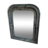 Wooden frame mirror patinated black plaster