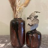 Duo of stoneware vases
