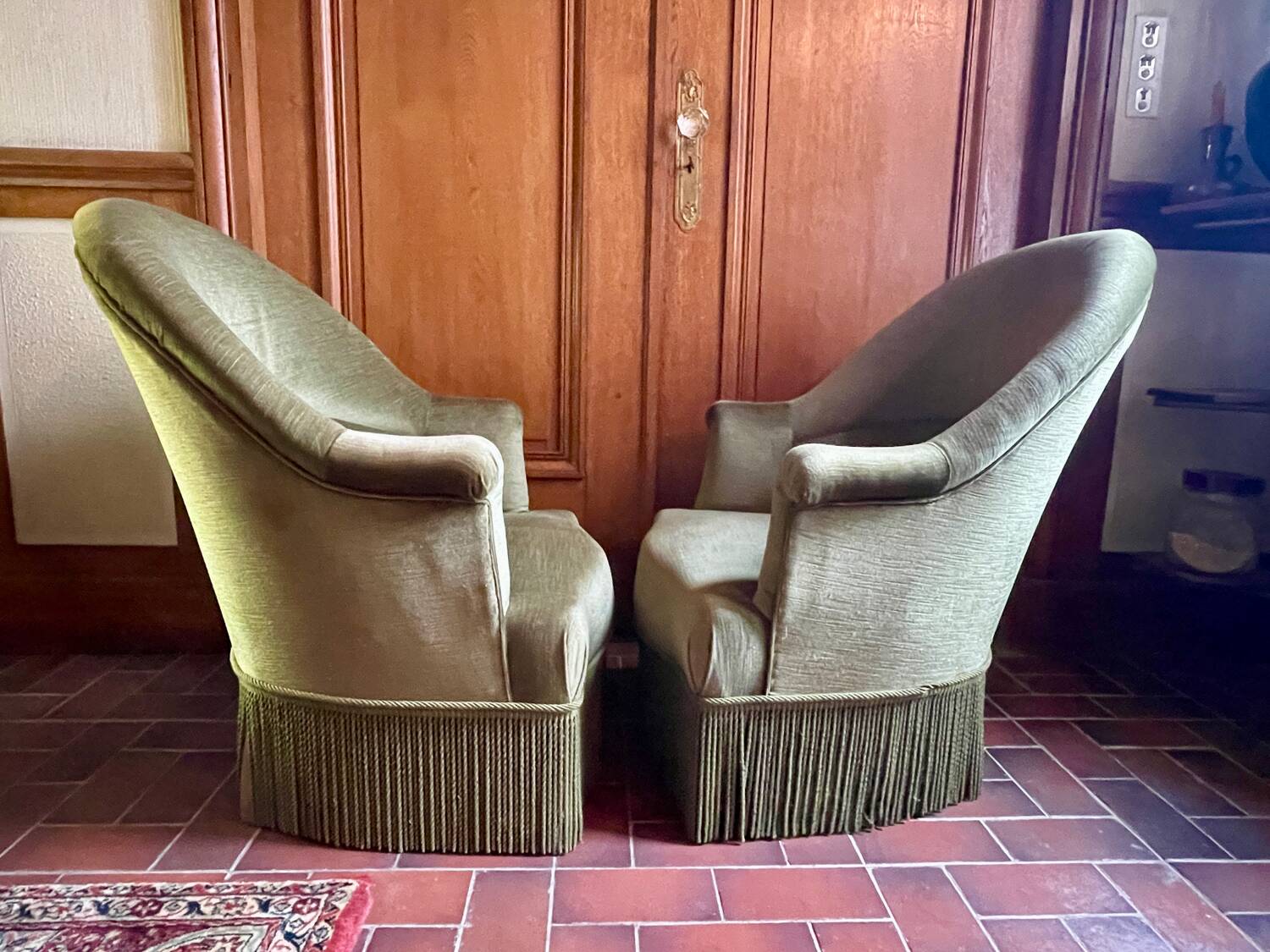 Pair of toad armchairs