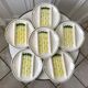 Set of 6 asparagus plates in salins slurry model Auxonne old