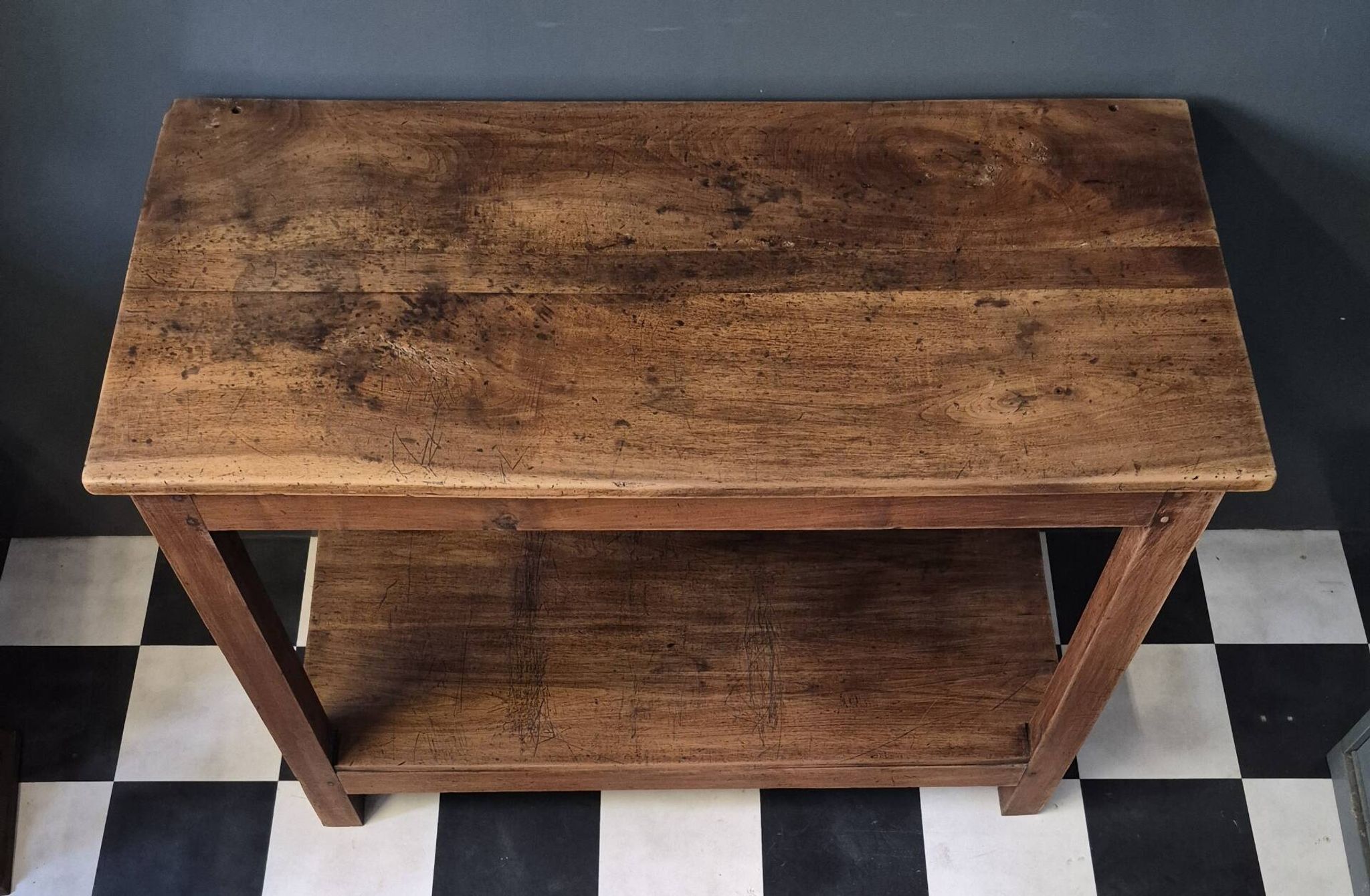 Ancienne Desserte Console  Table d'appoint en bois massif chevillé