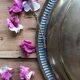 Oval tray in chiseled brass