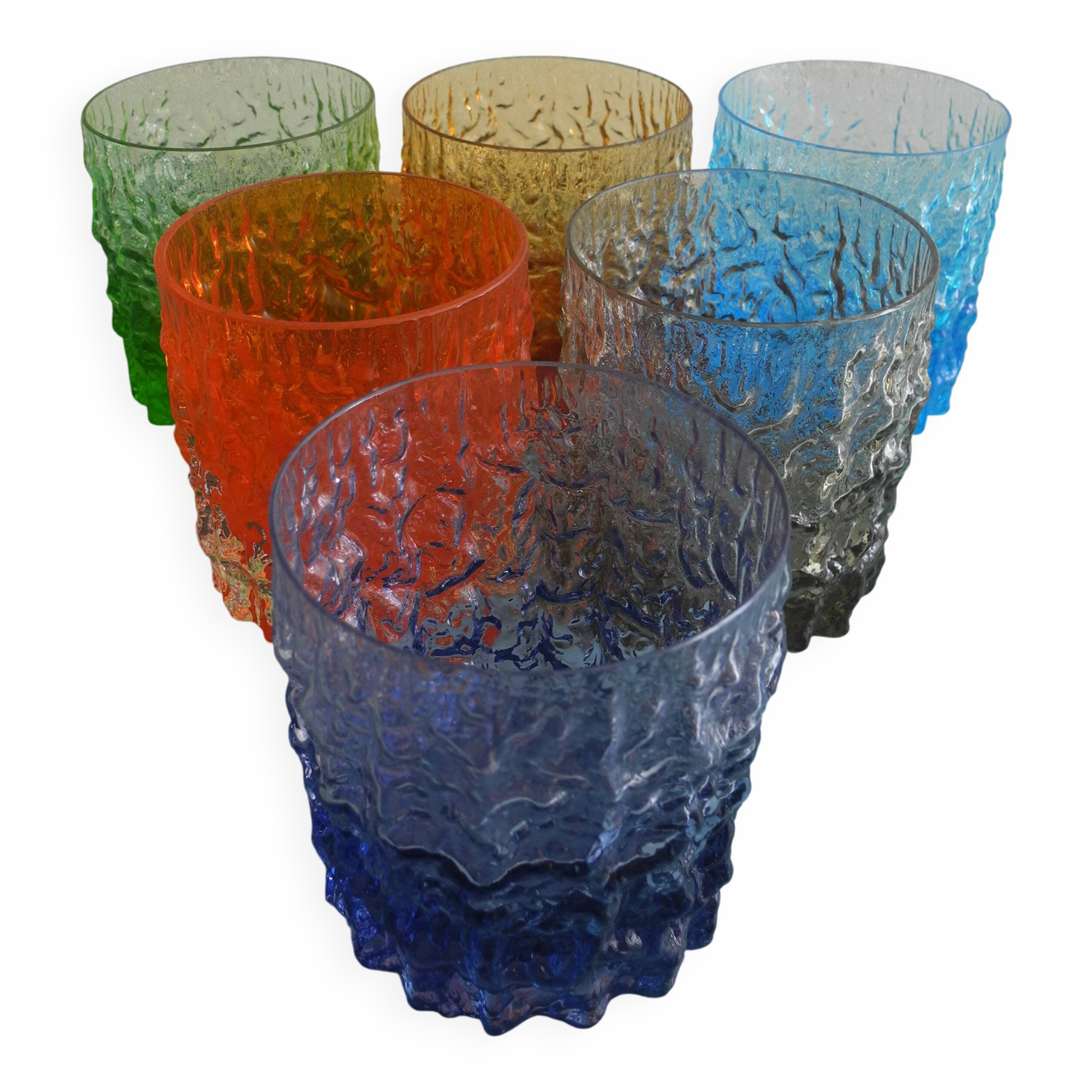 6 vintage whisky glasses Geoffrey Baxter Whitefriars
