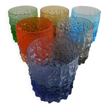 6 vintage whisky glasses Geoffrey Baxter Whitefriars