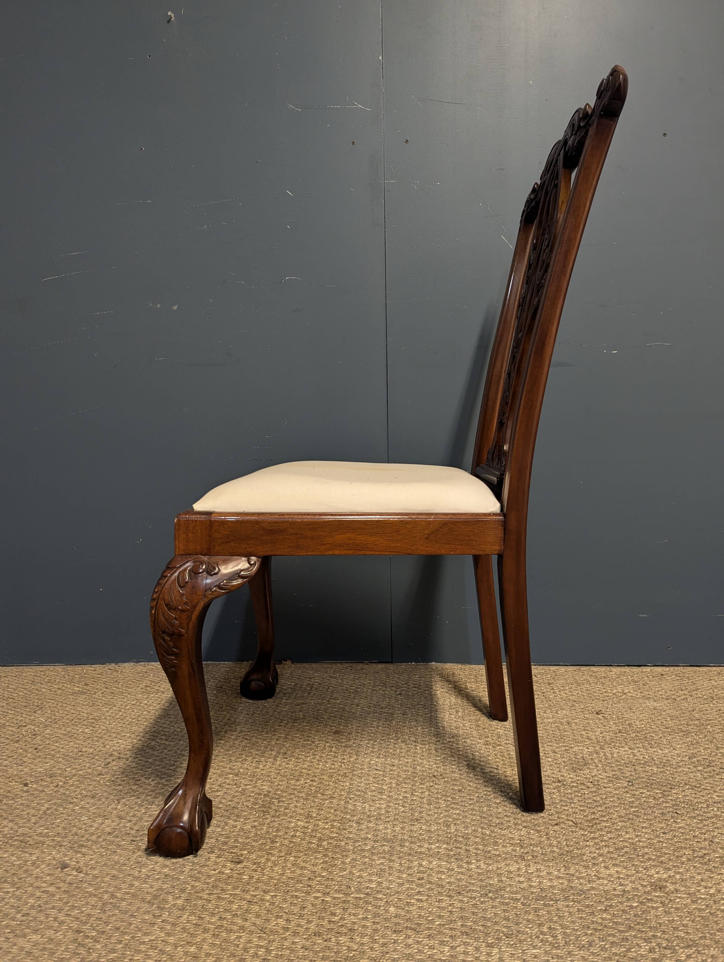 Chippendale style solid mahogany chair