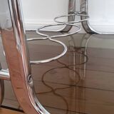 Chrome serving trolley with 70s design