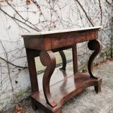 Console in walnut and marble, early 19th century