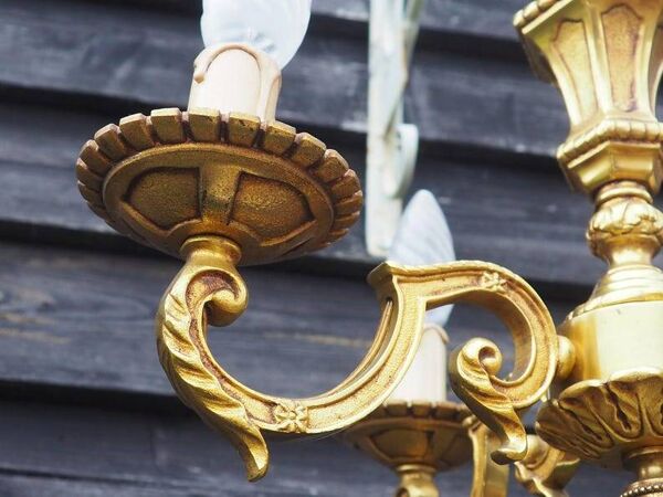 Lustre 4 feux en bronze