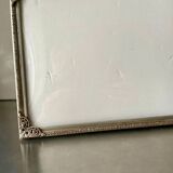 Vintage metal silver colored frame 24.5 cm x 18.5 cm  convex glass