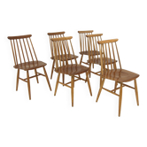 Set of 6 Scandinavian "Pinnstol" chairs, Edsbyverken, Sweden, 1960.