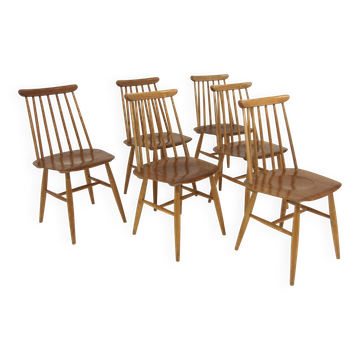 Set de 6 chaises scandinave "Pinnstol", Edsbyverken, Suède, 1960