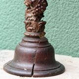 Carved wooden lamp, Corinthian column, 17th century