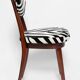 Heart-shaped chair with black and white zebra pattern, Poland, 1960s