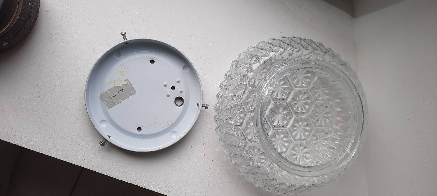 Molded glass ceiling light