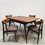 Dutch vintage design dining set table chairs Louis van Teeffelen Webe