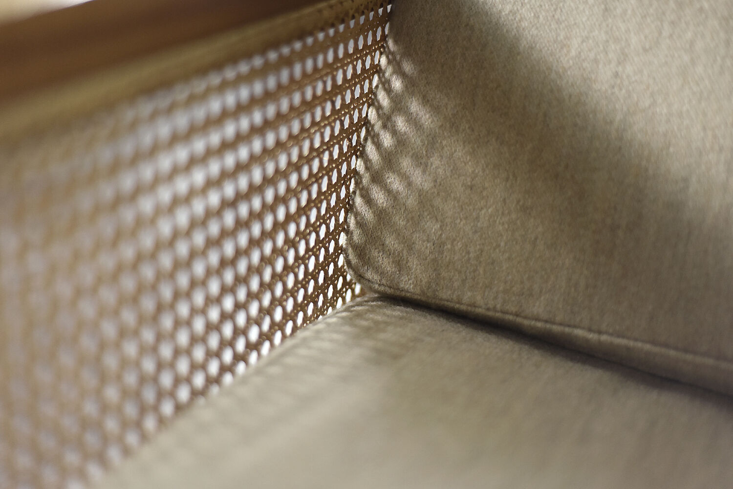 Mid-century modern Scandinavian mahogany armchair with French wicker by Bernt Petersen.