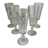 Set of antique faceted champagne flutes