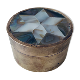 Vintage mother-of-pearl and brass box