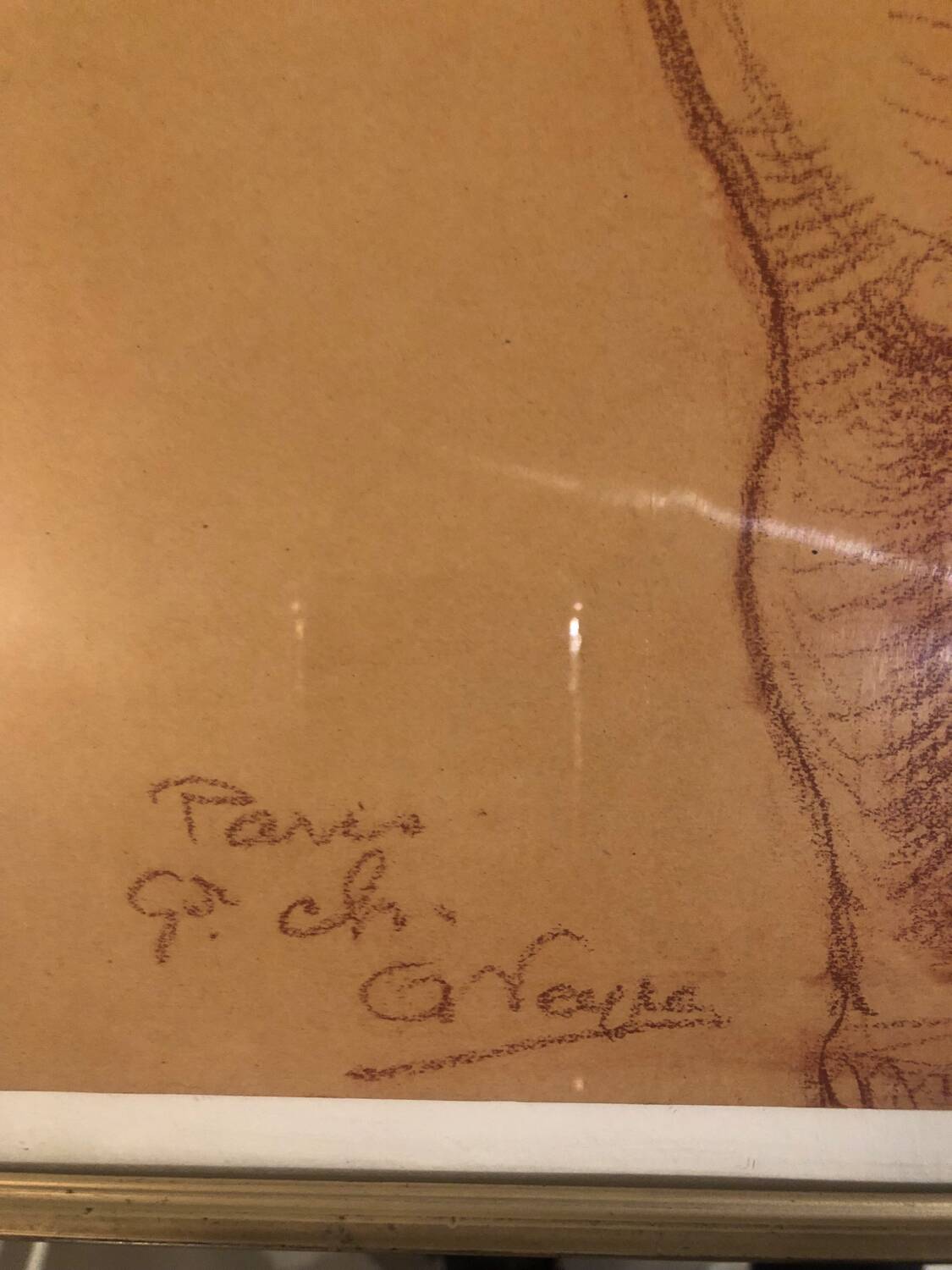 Nude academic sanguine woman, original signed work