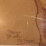 Nude academic sanguine woman, original signed work