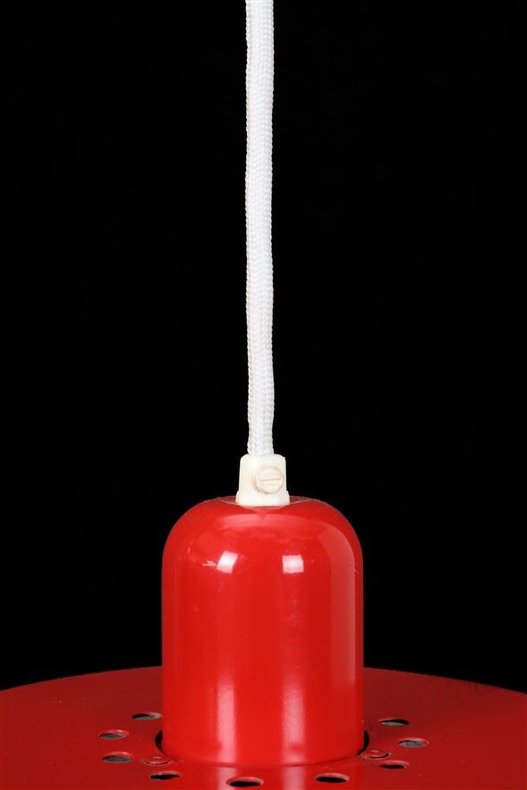 Red “Go-Go” pendant lamp by Dan Heersø for Vitrika / 1970s / Danish modern design
