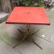 Bistro table, square metal restaurant year 1950,1960
