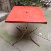 Table de bistrot, restaurant carré en métal année 1950,1960