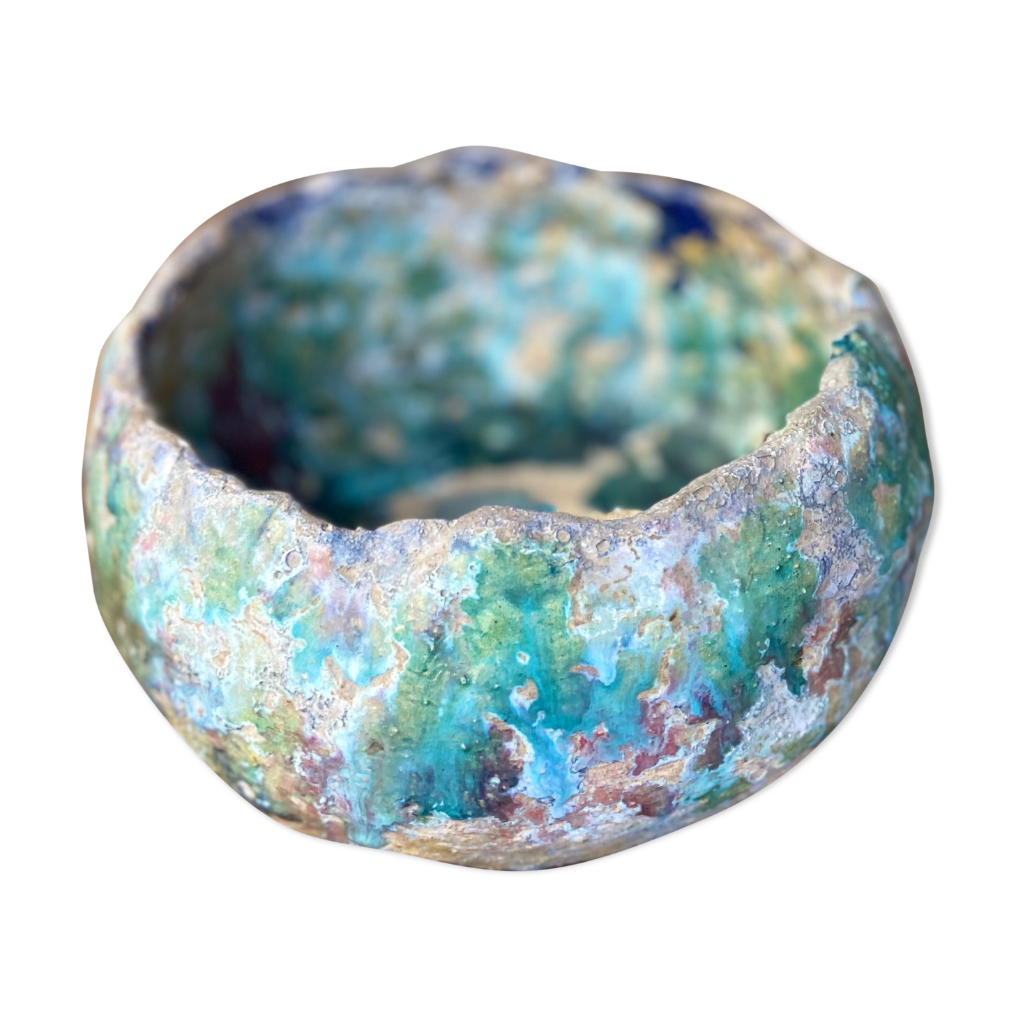 Old glazed pot cover