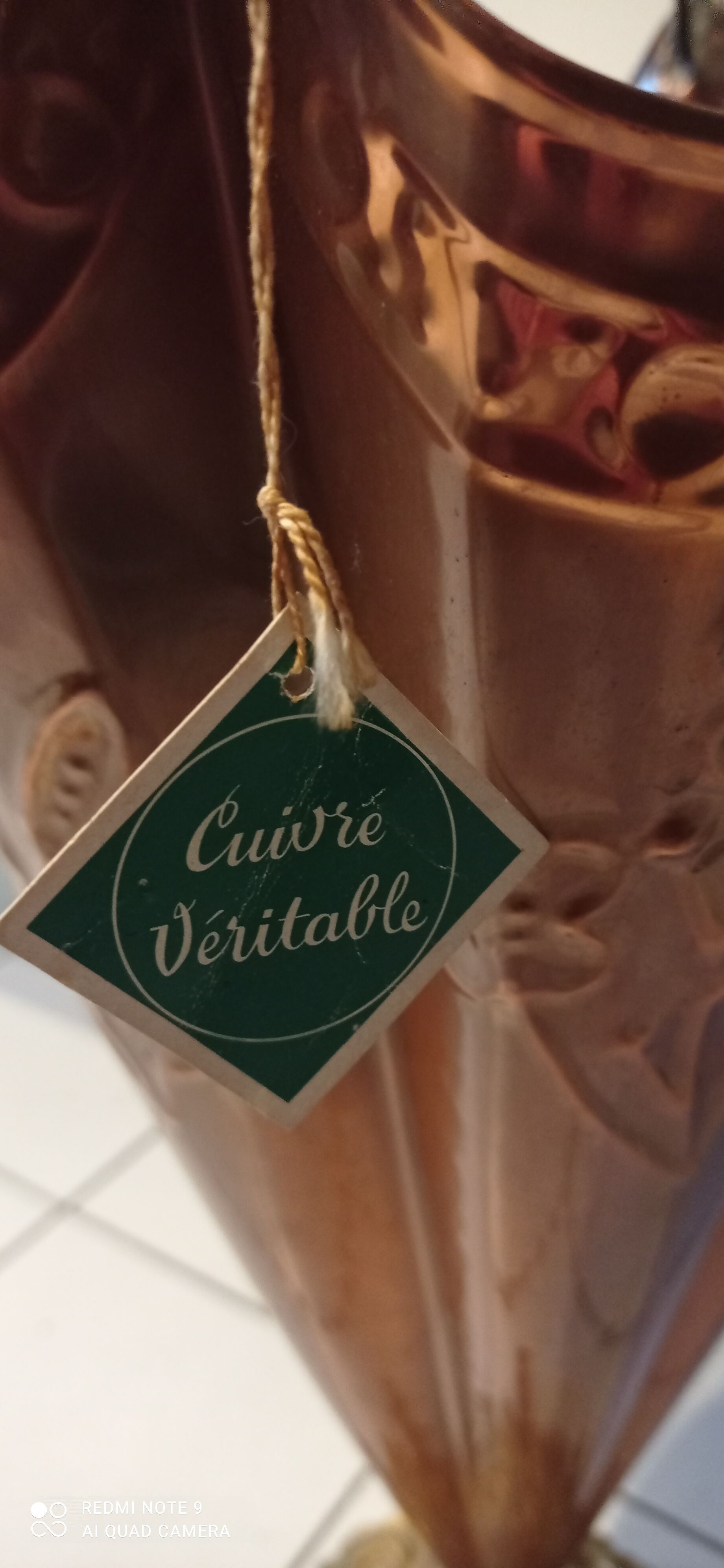 Old copper umbrella holder vintage handle dog head