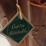 Old copper umbrella holder vintage handle dog head