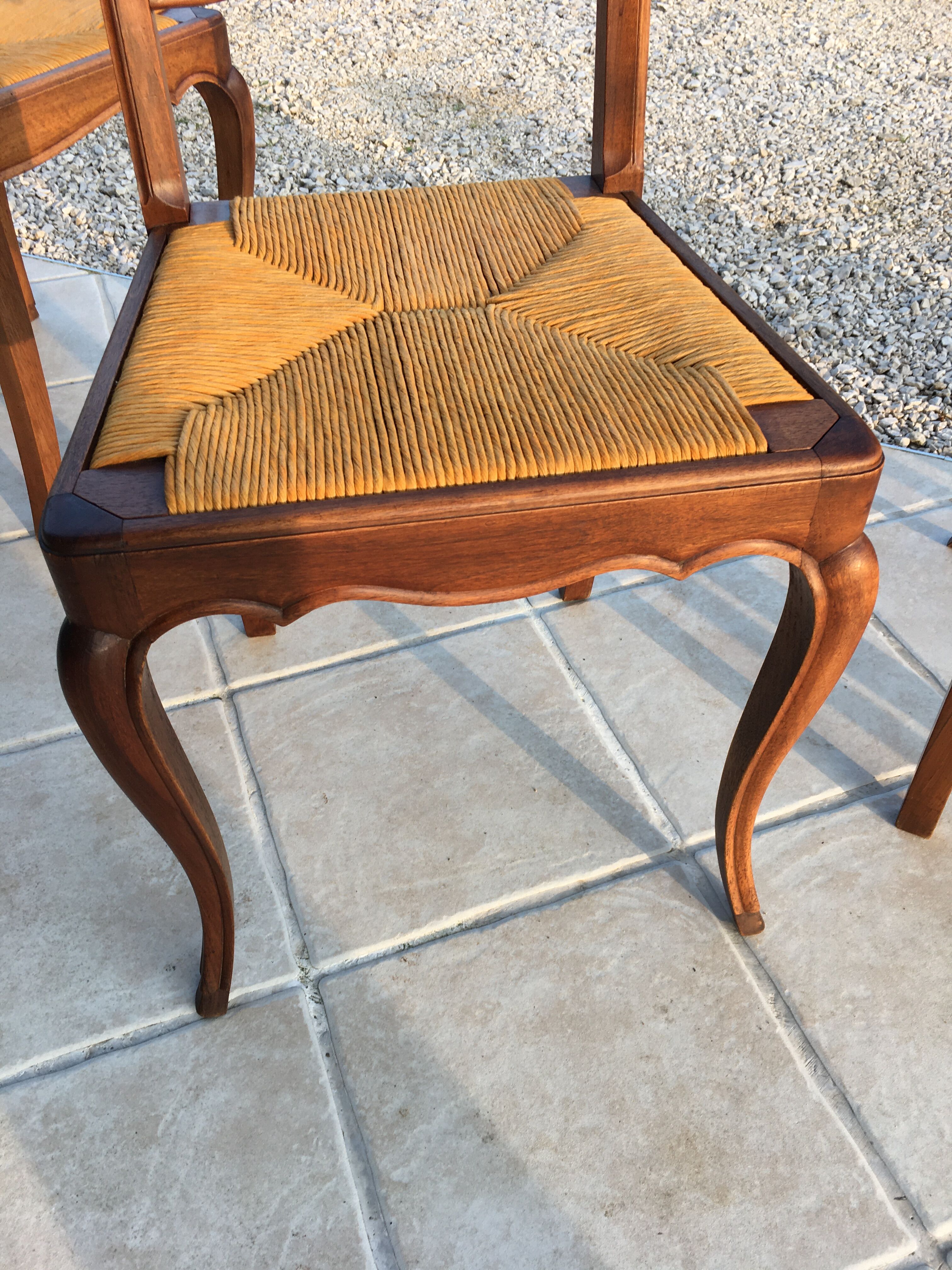 Suite of 6 Louis XV-style mulched chairs