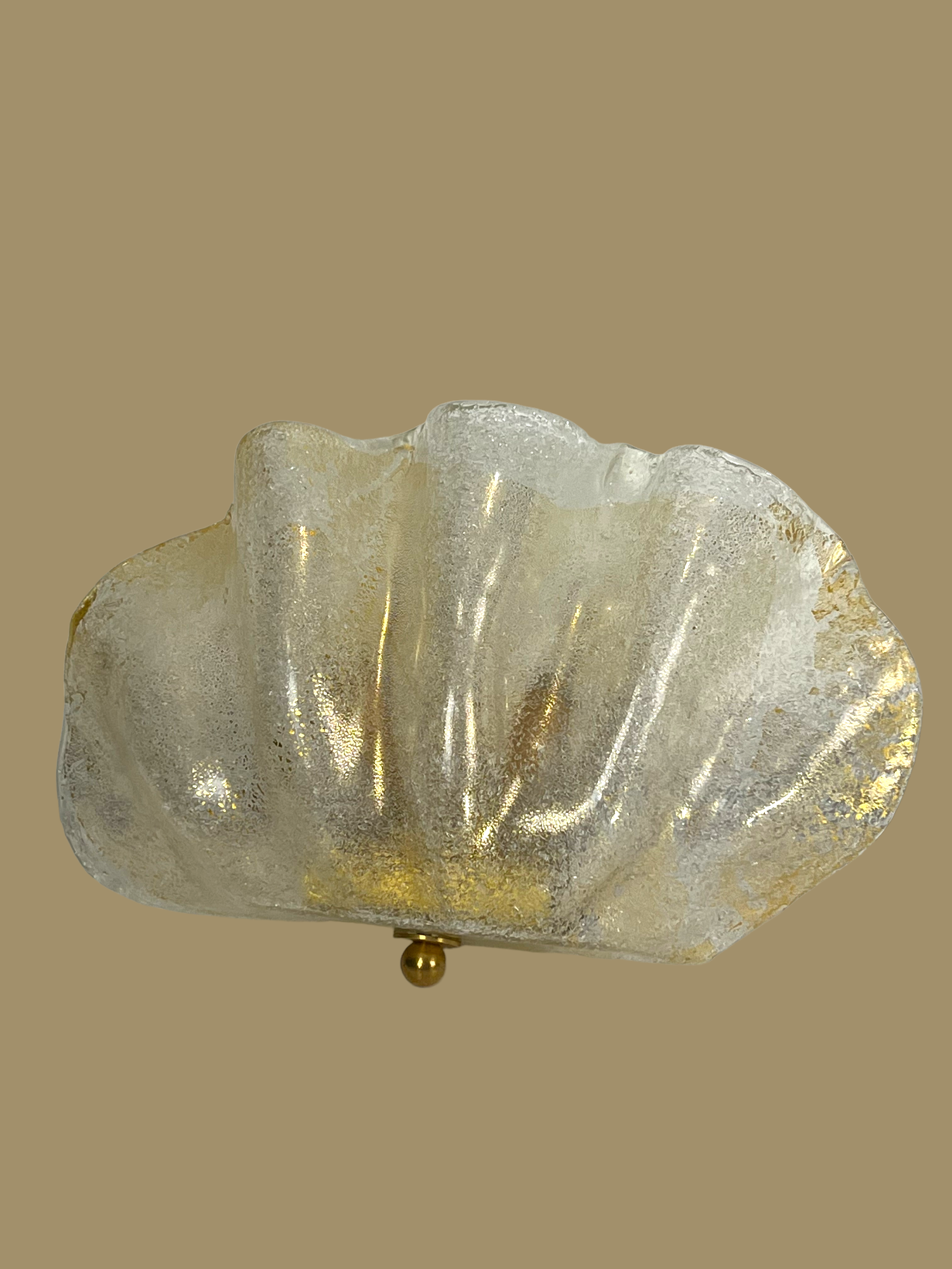 Paire d appliques mural en verre de murano en forme de coquillage des années 70