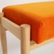 Vintage orange velvet stool mid-century, Edmund Homa, 1960s