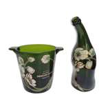 Champagne bucket perrier-jouët and its bottle, art nouveau décor