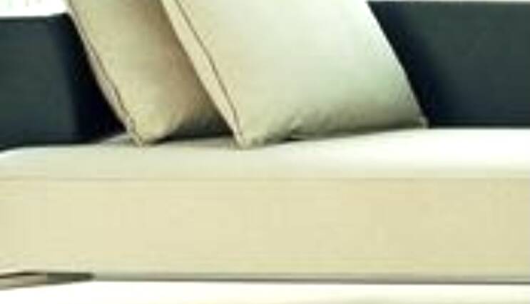 High-end 3-seater leather and fabric sofa