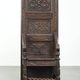 Unique 18th-century English oak wainscot chair with amazing woodcarving