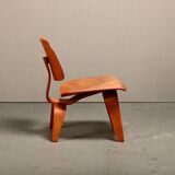 Charles & Ray Eames Early LCW Lounge Chair Red Aniline for Herman Miller