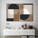 Geometric art print in brown tones