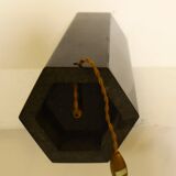 Black marble hexagonal lamp in the style of Jules Wabbes
