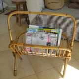 Porte revue vintage en bambou et osier