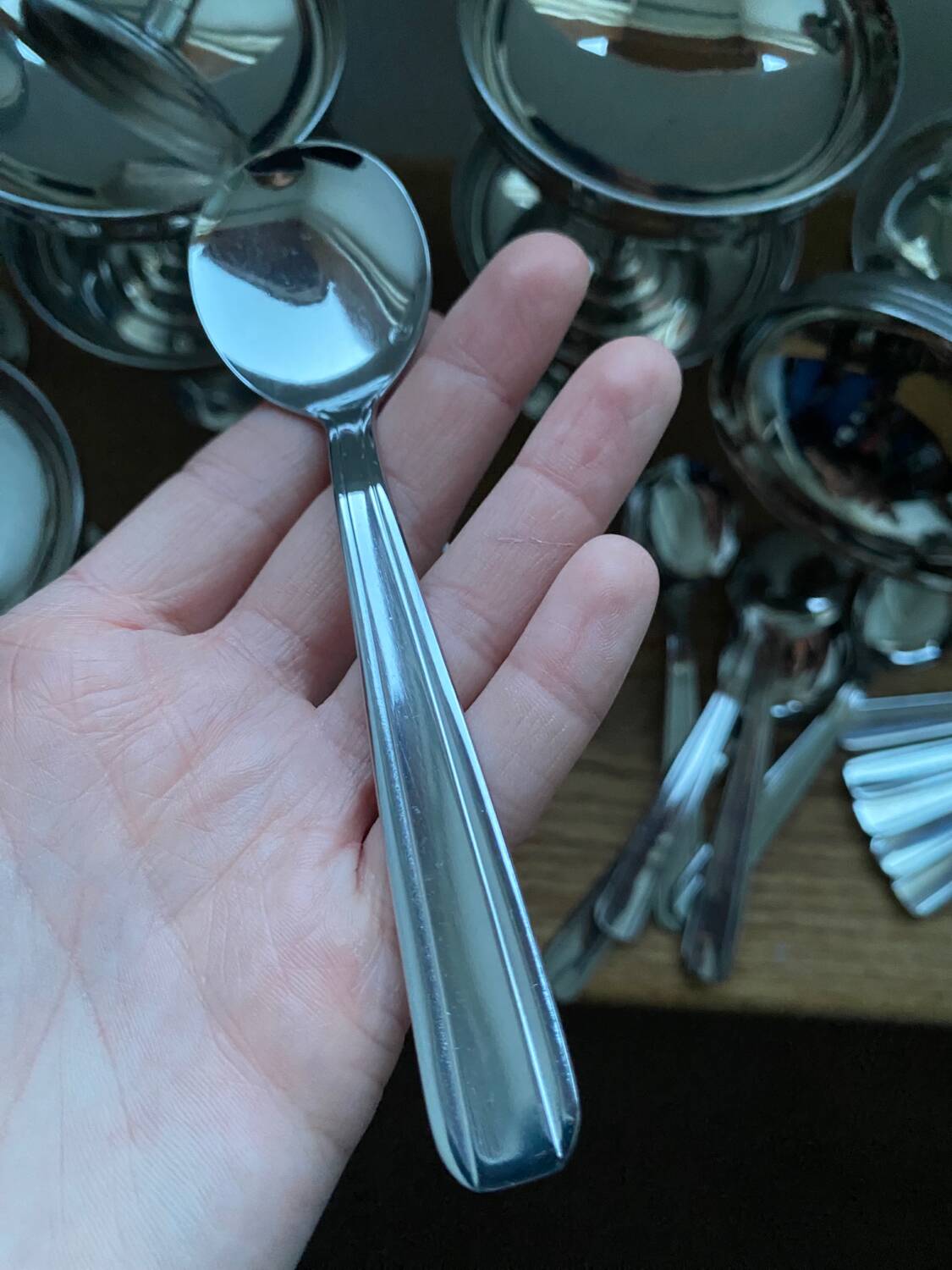 Ice cream cups and spoons