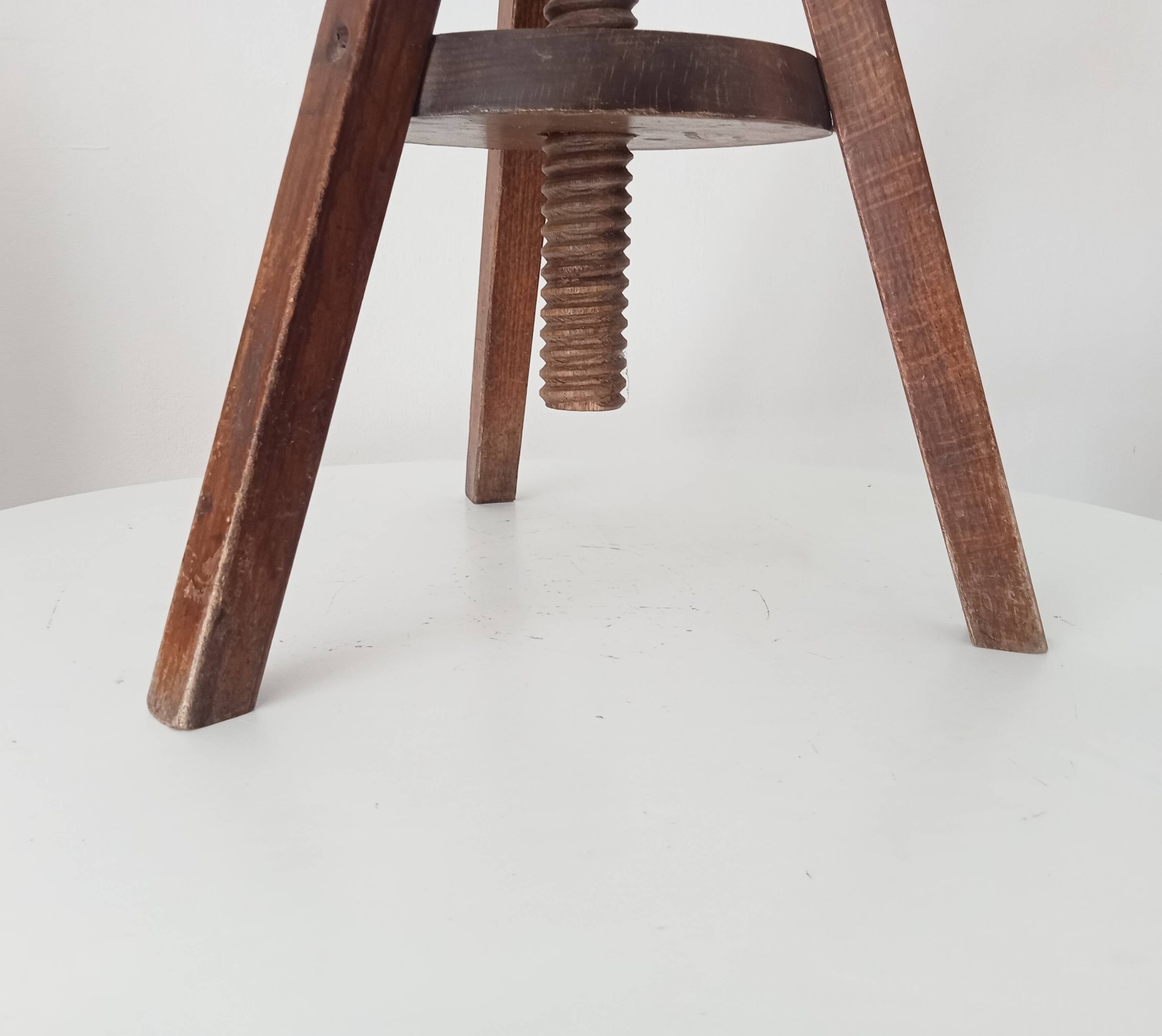 Tabouret de peintre vintage en bois massif
