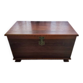 Large antique camphor wood chest - fully engraved - 100x60x48cm