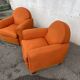 Pair of vintage orange club chairs